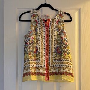 Skies Are Blue Yellow and Red Patterned Blouse